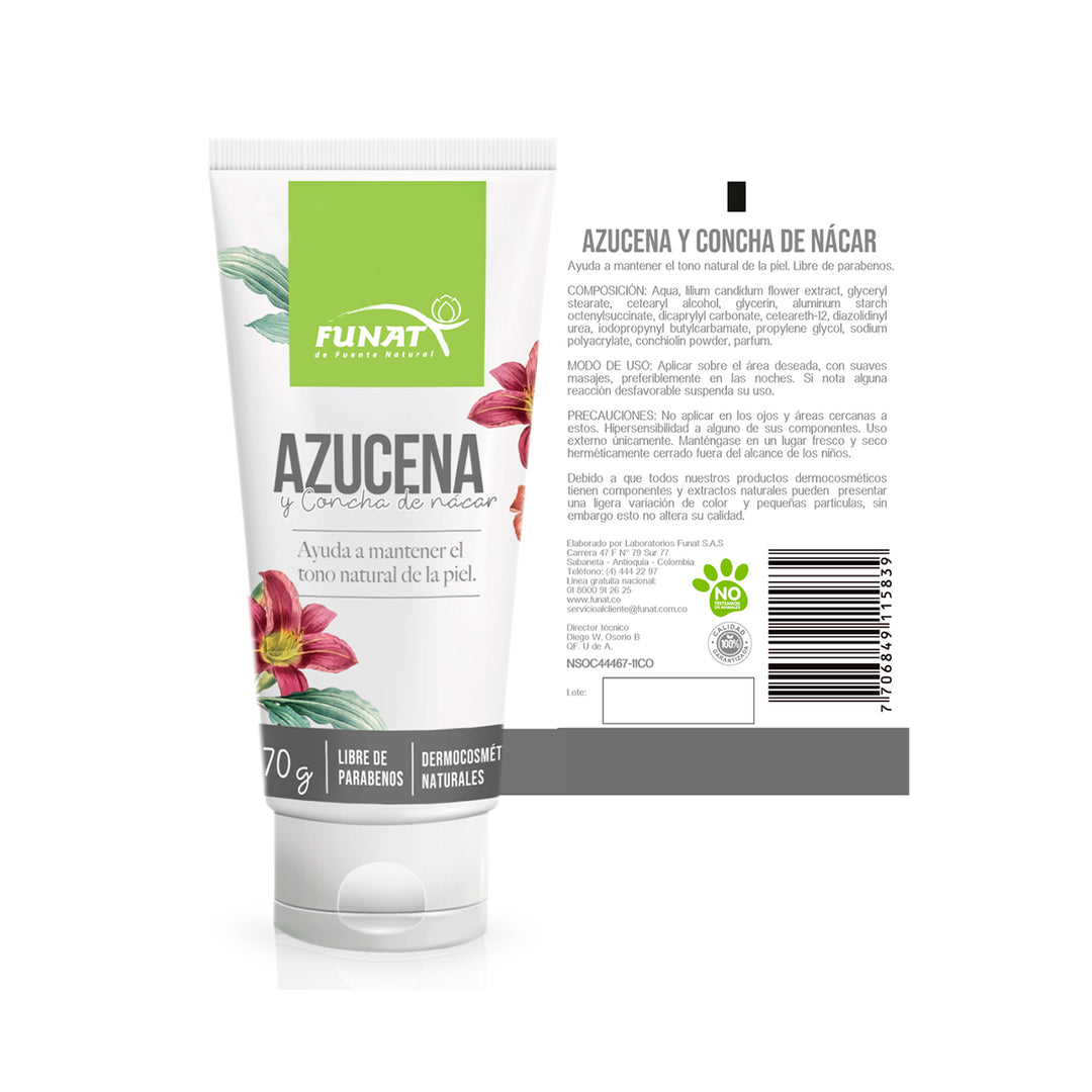 CREMA AZUCENA Y CONCHA DE NACAR * 70 g