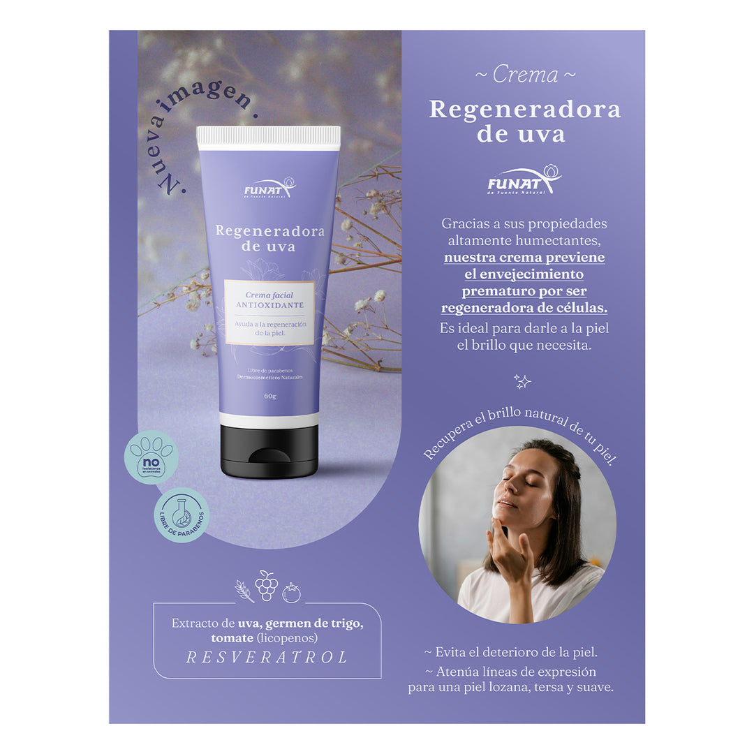 CREMA FACIAL REGENERADORA DE UVA X 60 g