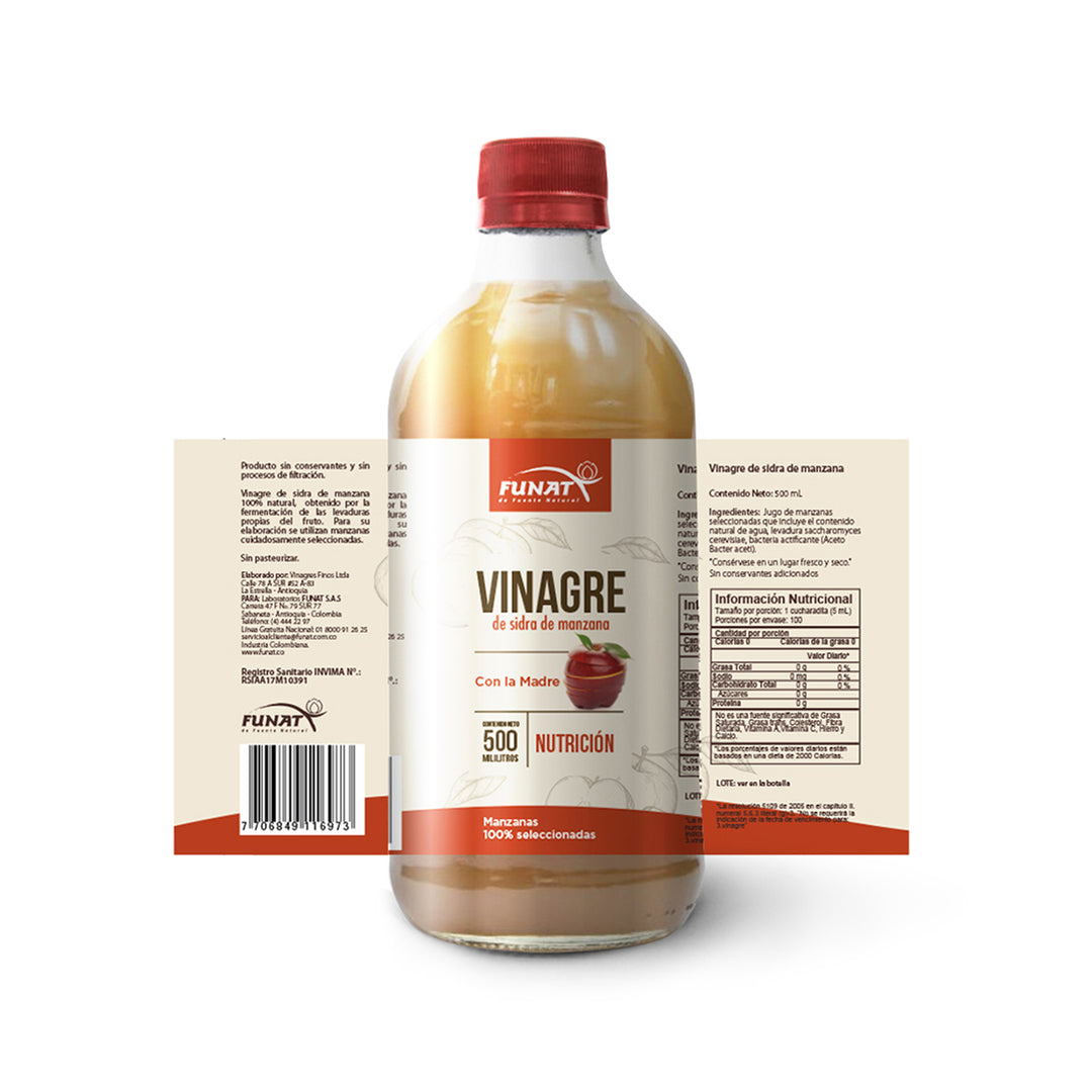 VINAGRE DE SIDRA DE MANZANA X 500 ML