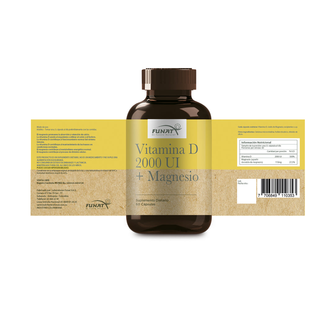 VITAMINA D 2000 UI + MAGNESIO X60 CAP